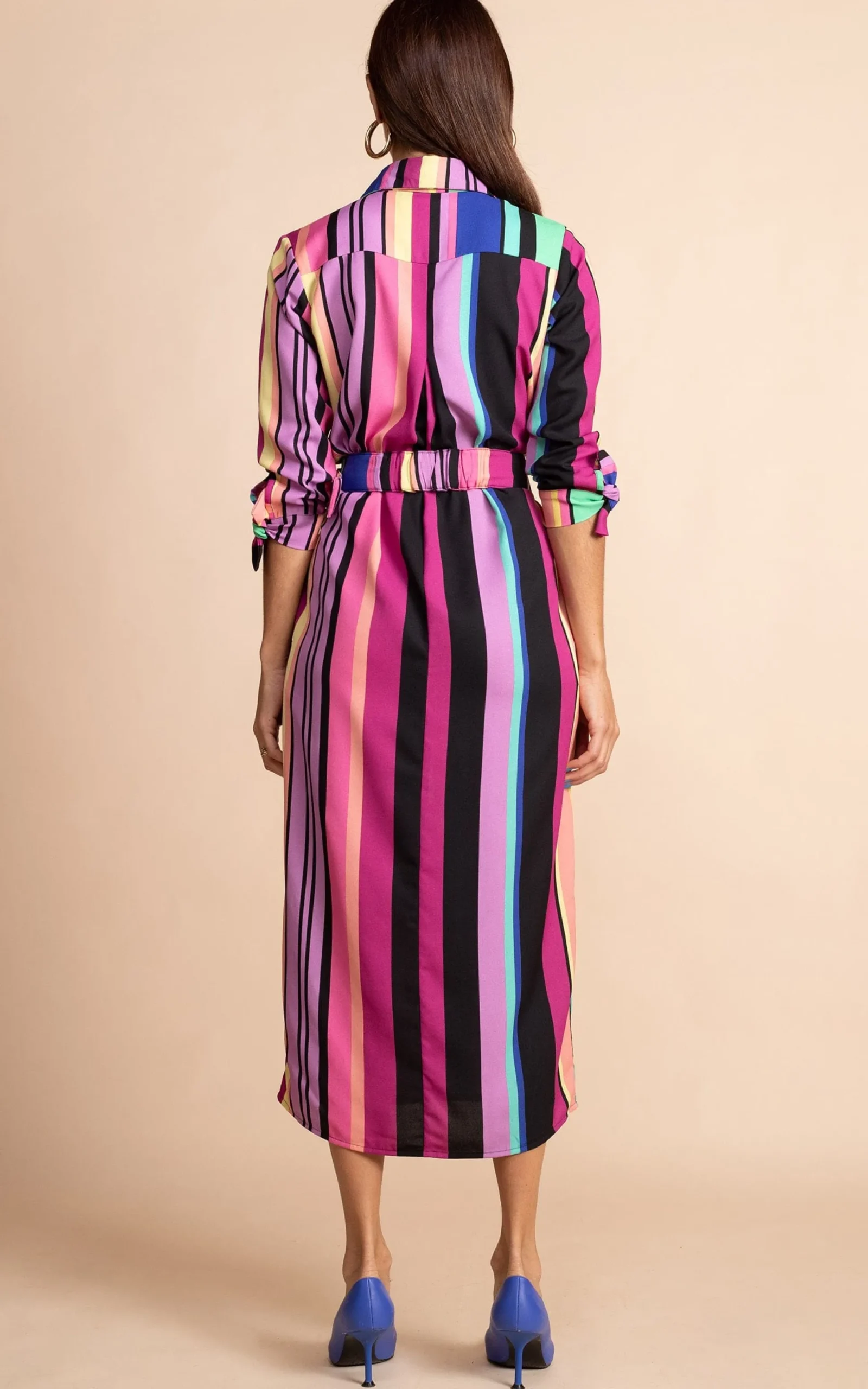 Alva Midi Shirt Dress In Stripe
