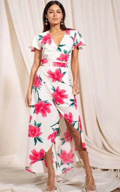 Cayenne Dress In Cream Base Tulip