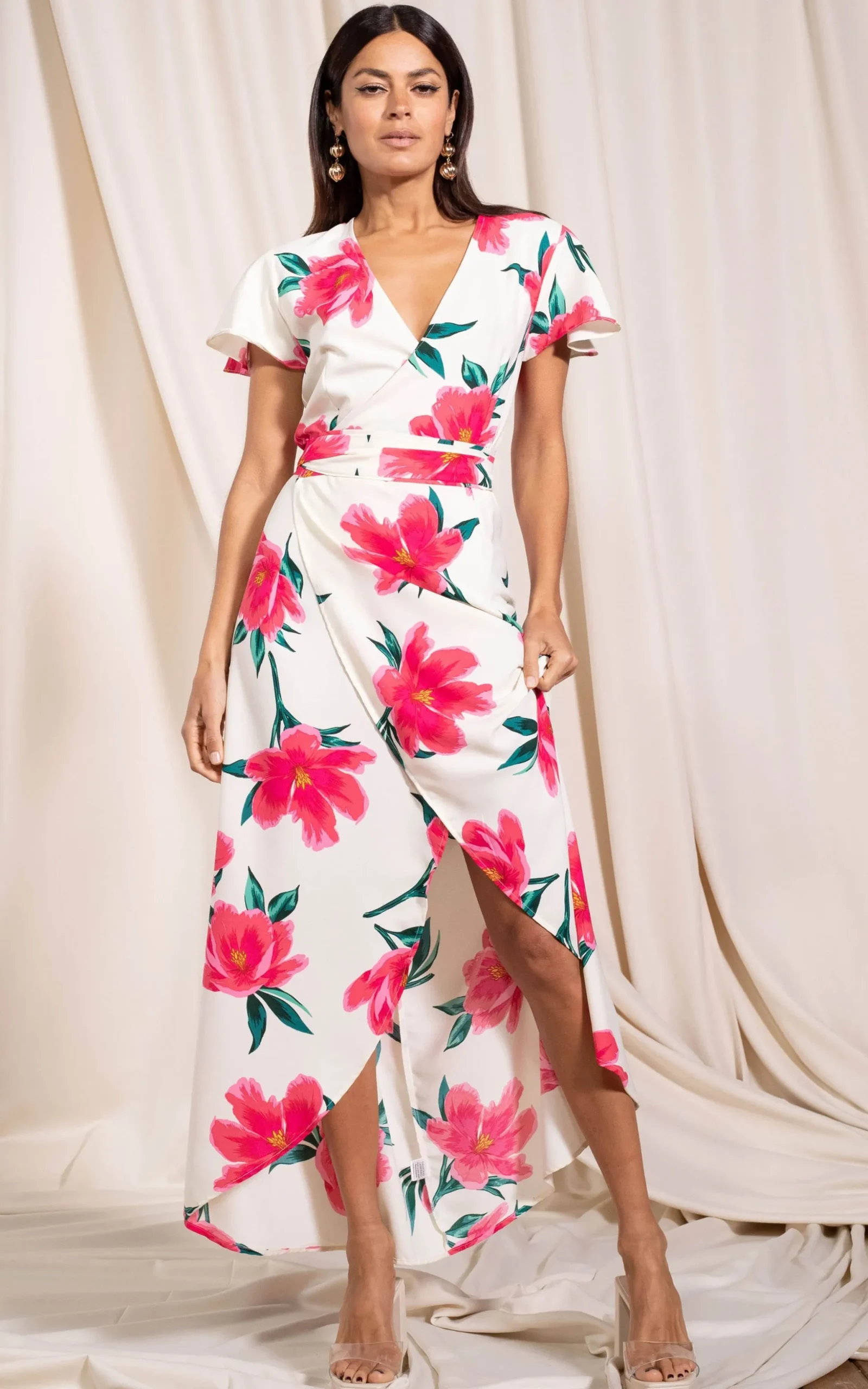 Cayenne Dress In Cream Base Tulip