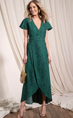 Cayenne Dress In Small Green Leopard