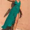 Dolce Vita Dress In Emerald Green