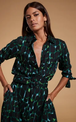 Dove Dress In Green Alligator