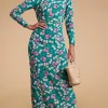 Estella Midaxi Dress In Green Tulip
