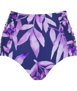 Halo Cala Jondal Bikini Bottoms In Watercolour Purple Leaf