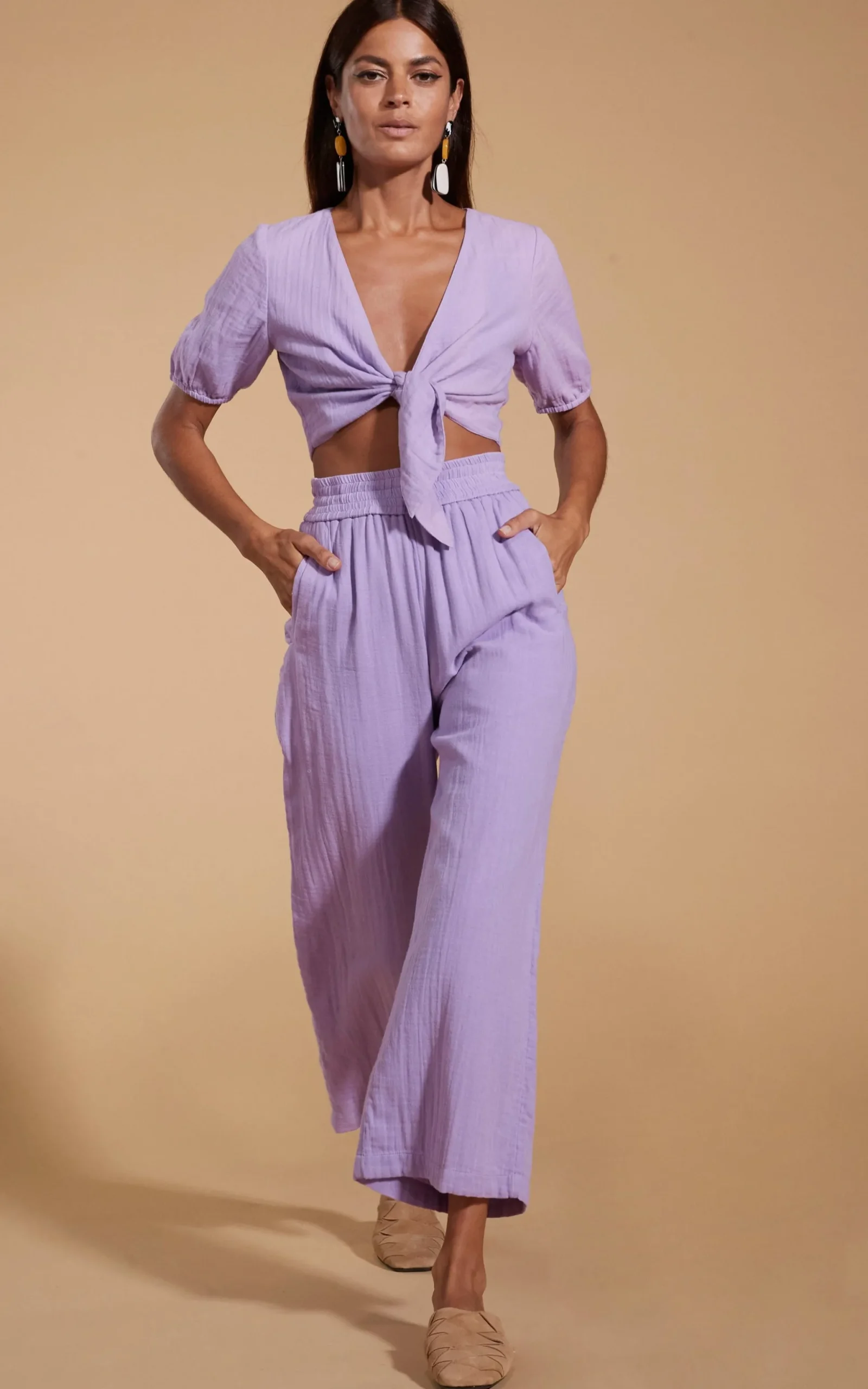 Halo Indra Tie Top In Lilac