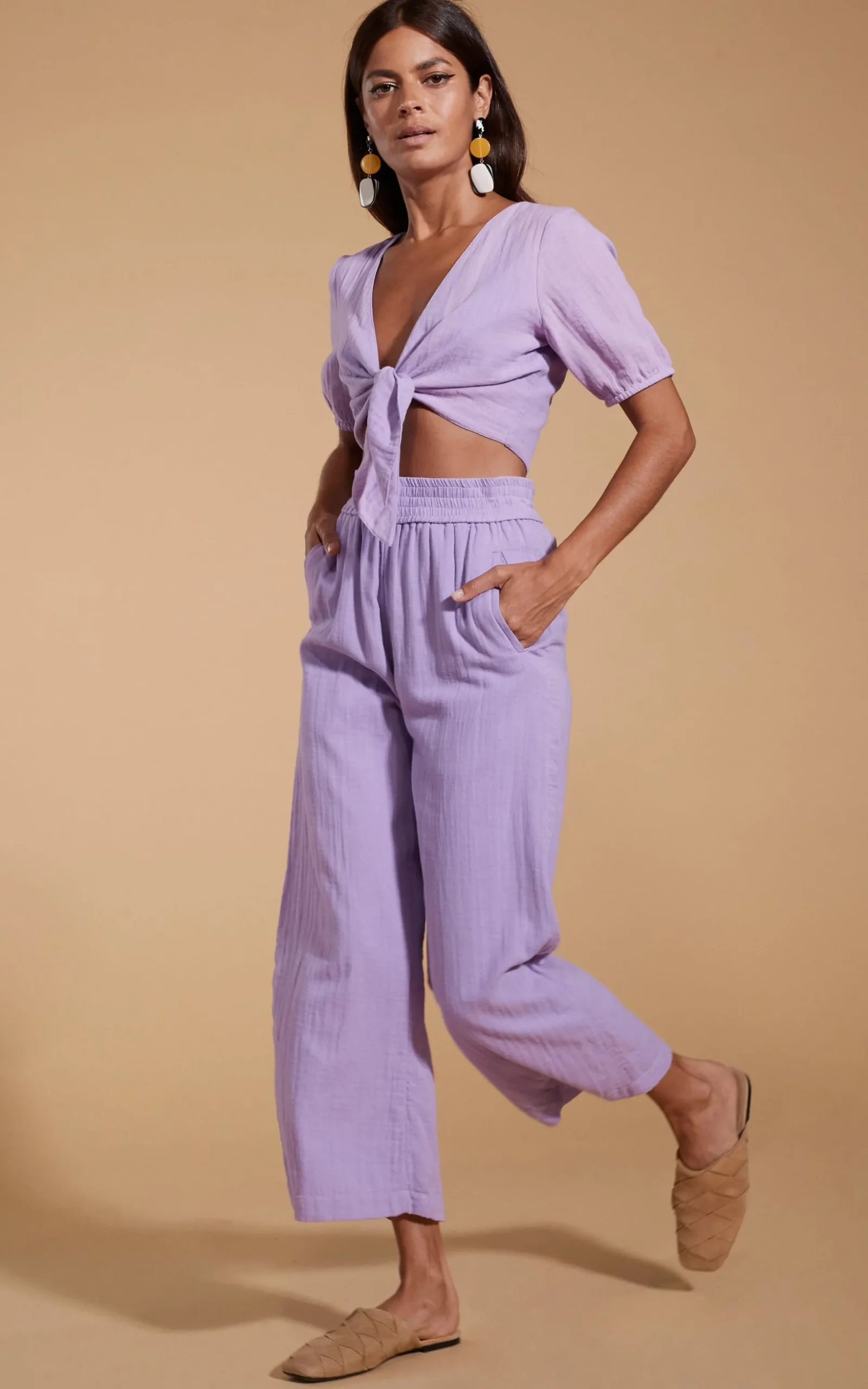 Halo Indra Tie Top In Lilac