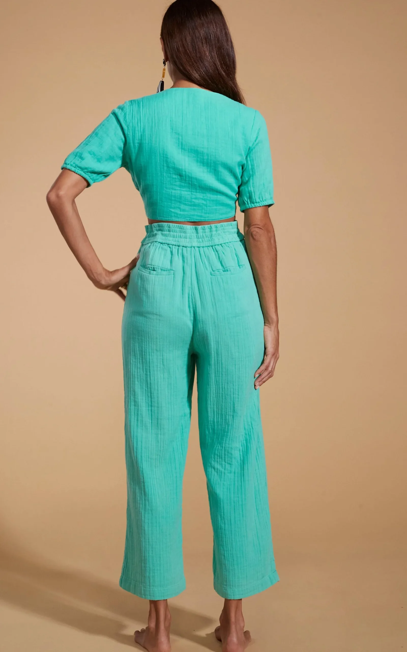 Halo Indra Tie Top In Mint Green