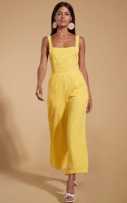 Halo Kimani Twist Back Jumpsuit In Primrose Yellow