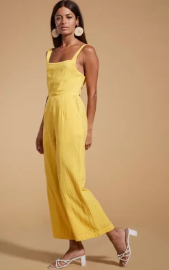Halo Kimani Twist Back Jumpsuit In Primrose Yellow