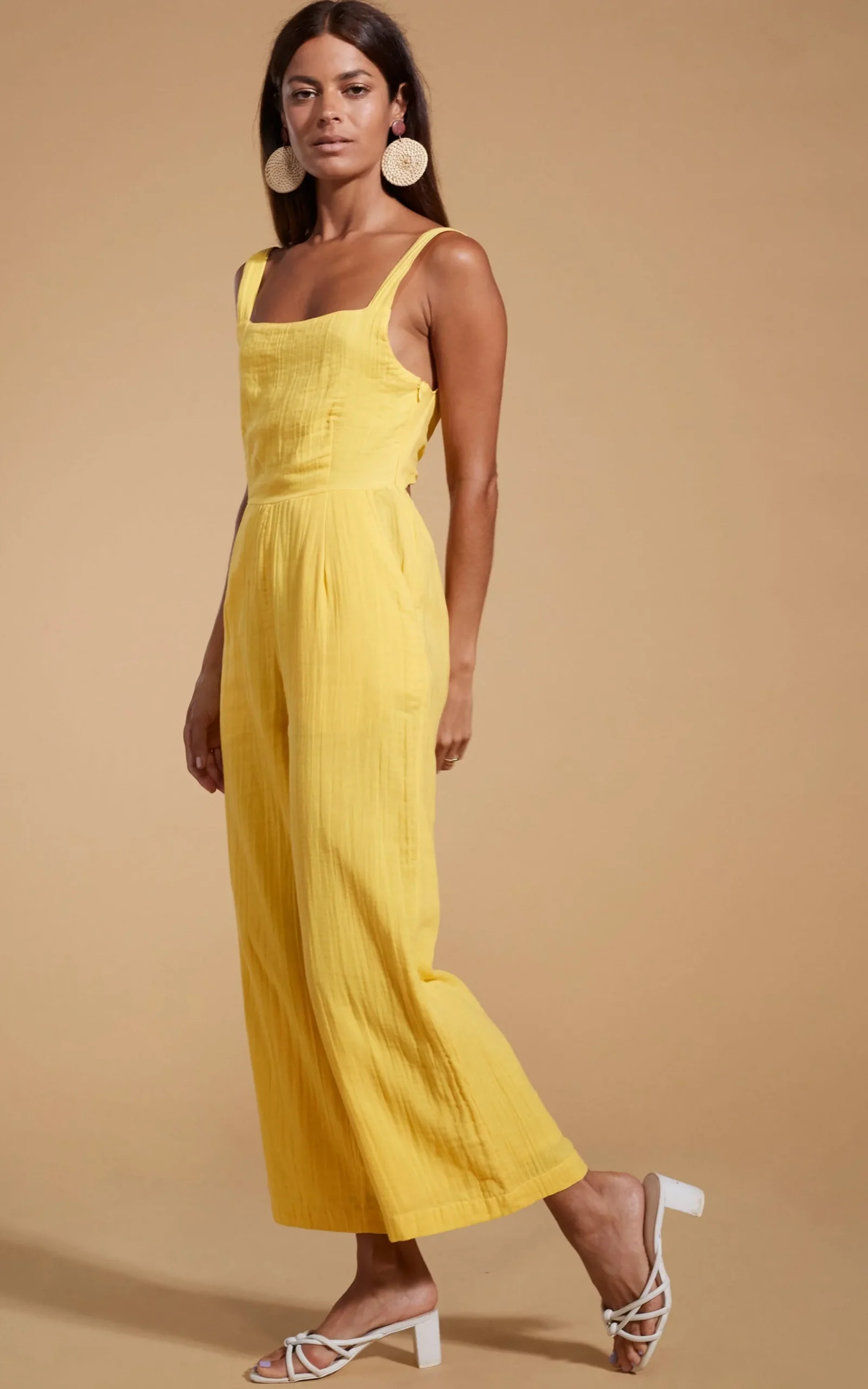 Halo Kimani Twist Back Jumpsuit In Primrose Yellow