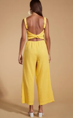 Halo Kimani Twist Back Jumpsuit In Primrose Yellow