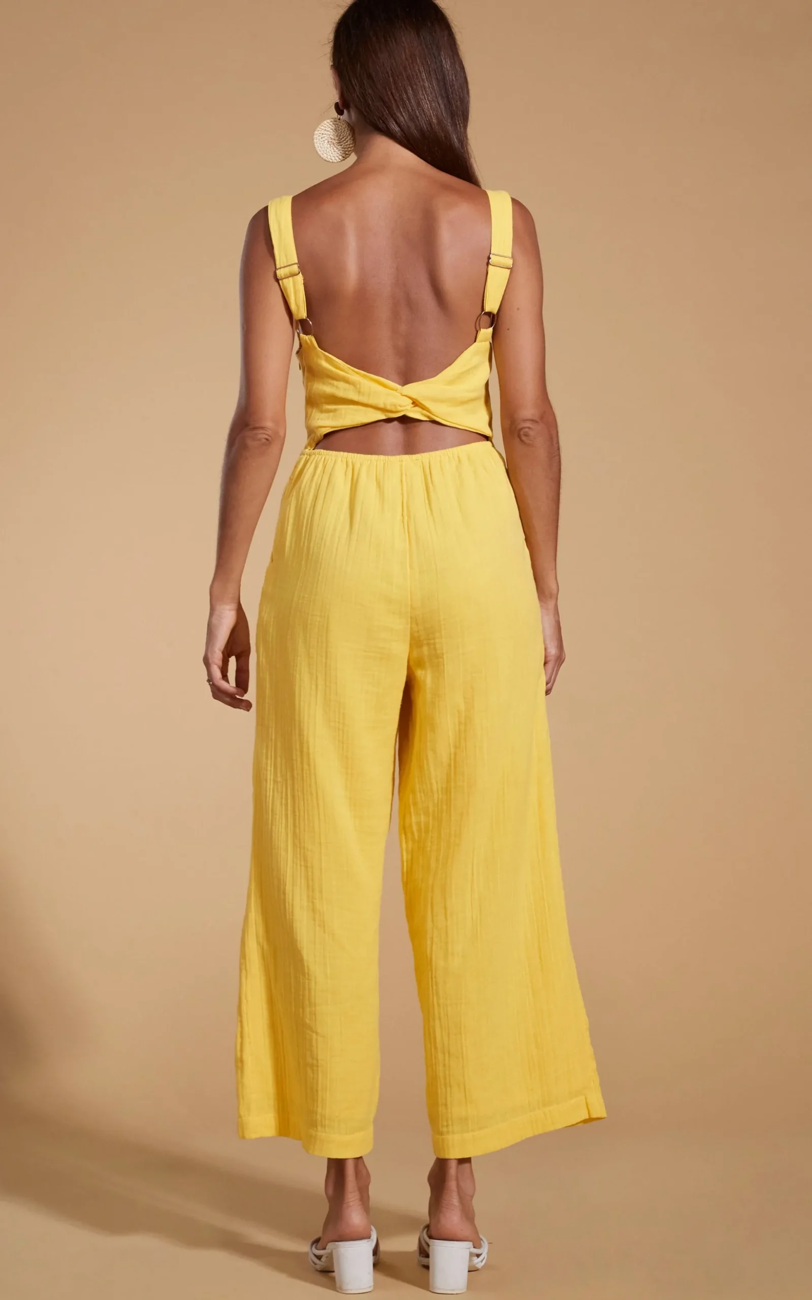 Halo Kimani Twist Back Jumpsuit In Primrose Yellow