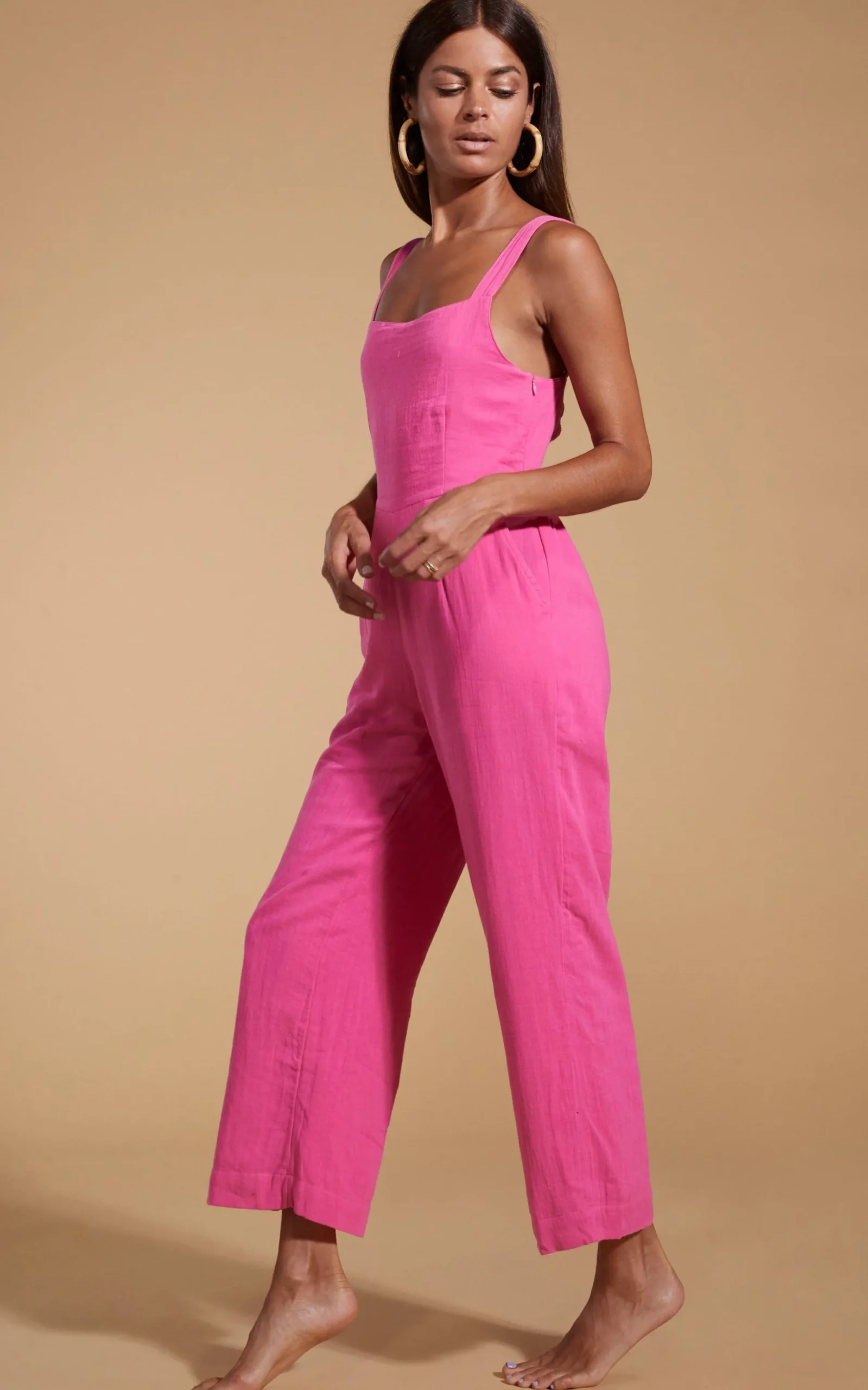 Halo Kimani Twist Back Jumpsuit In Magenta
