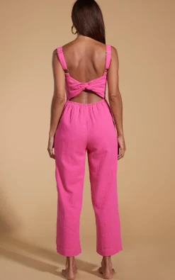 Halo Kimani Twist Back Jumpsuit In Magenta