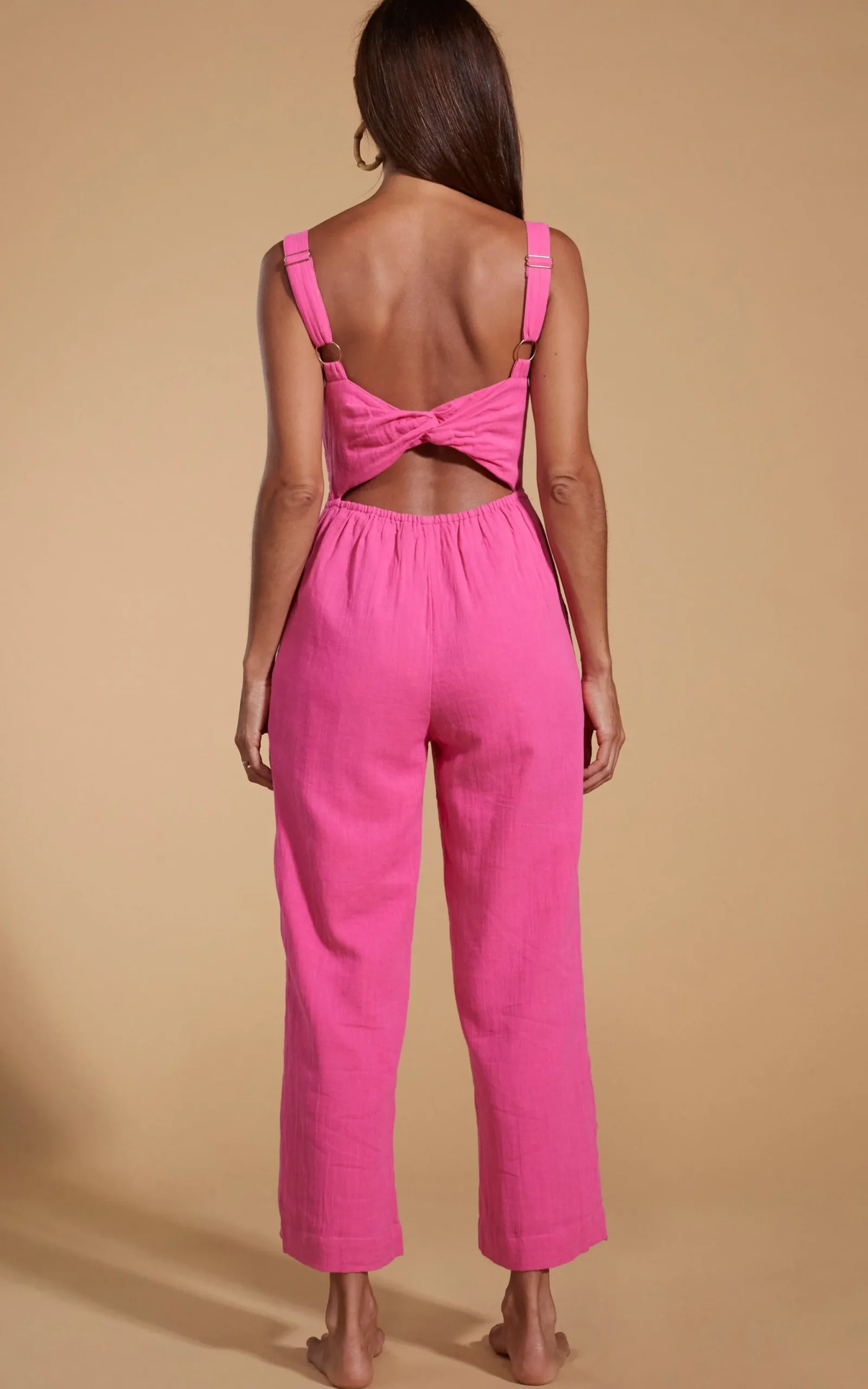 Halo Kimani Twist Back Jumpsuit In Magenta