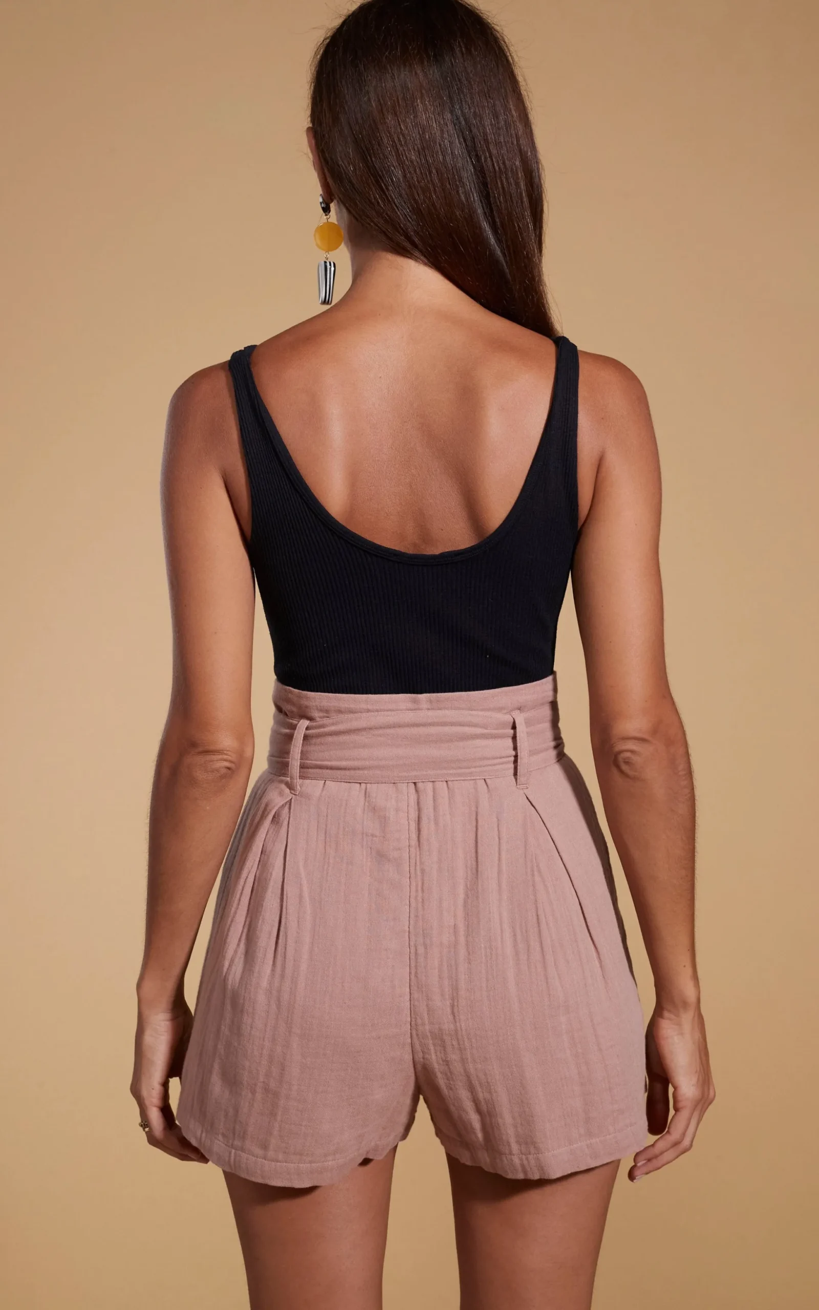 Halo Nessie High Waist Shorts In Fawn