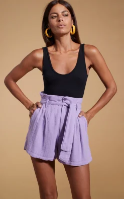 Halo Nessie High-Waist Shorts In Lilac