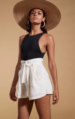 Halo Nessie High-Waist Shorts In Cream