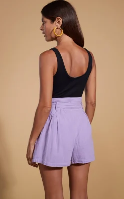 Halo Nessie High-Waist Shorts In Lilac