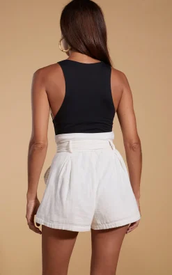 Halo Nessie High-Waist Shorts In Cream