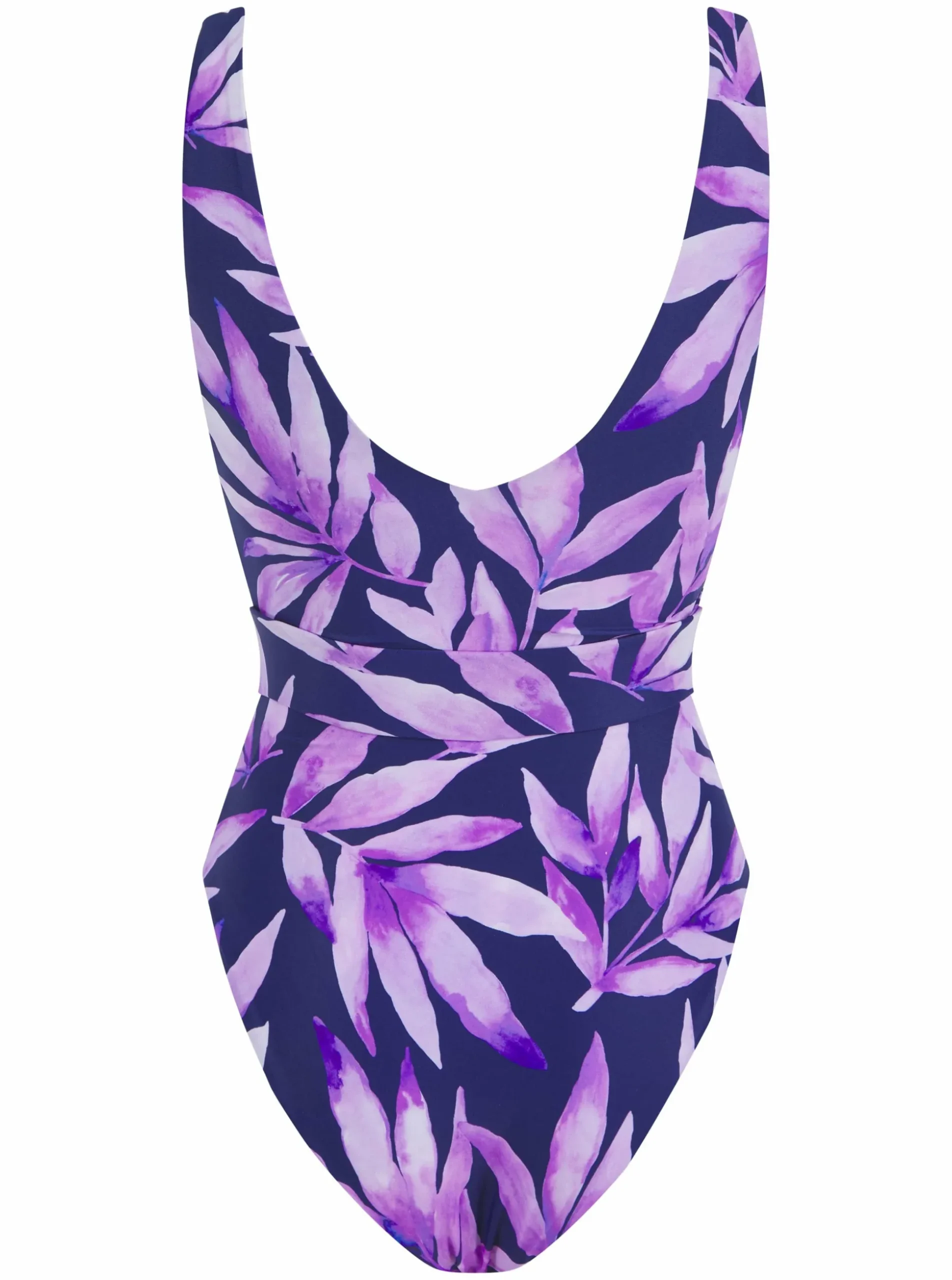 Halo Sa Caleta Swimsuit In Watercolour Purple Leaf