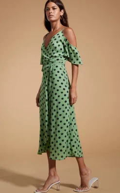 Ivy Dress Green Polka Dot