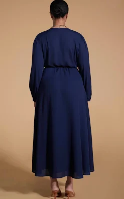 Jagger Maxi Dress In Navy-Extended Sizing