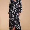 Jagger Maxi Dress In Oversized Mono Leopard