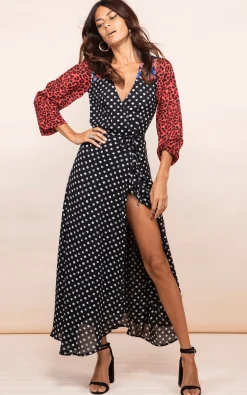 Jagger Maxi Dress In Red Polka Dot