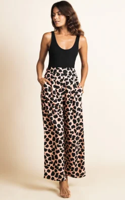 Joey Palazzo Trousers In Beige Cloud