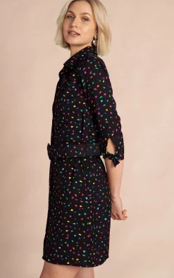 Jonah Mini Shirt Dress In Abstract Multi