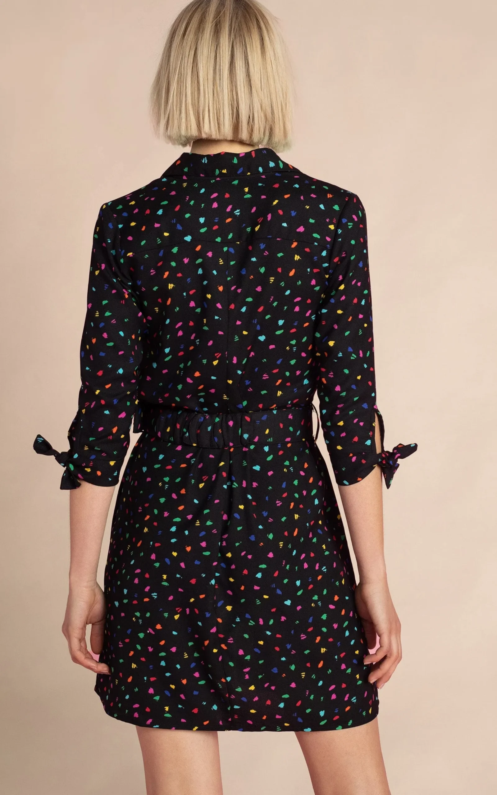 Jonah Mini Shirt Dress In Abstract Multi