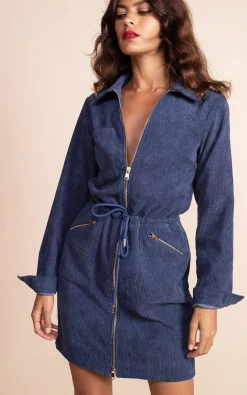 Kali Corduroy Dress In Army Blue