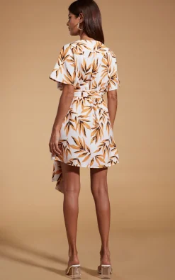 Kansas Mini Wrap Dress In Tropic Natural
