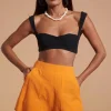 Lola Linen Shorts In Orange