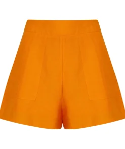Lola Linen Shorts In Orange
