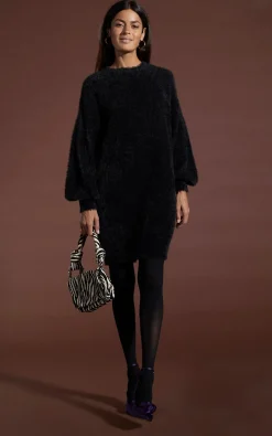 Maggie Jumper Dress In Black