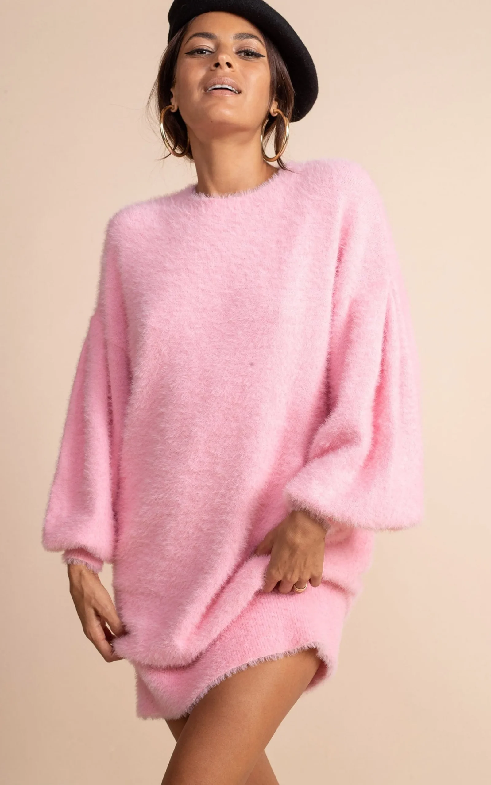 Maggie Jumper Dress In Candy Pink