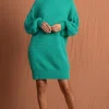 Maggie Jumper Dress In Vivid Green