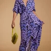 Makuna Kaftan In Lilac Leopard