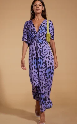 Makuna Kaftan In Lilac Leopard