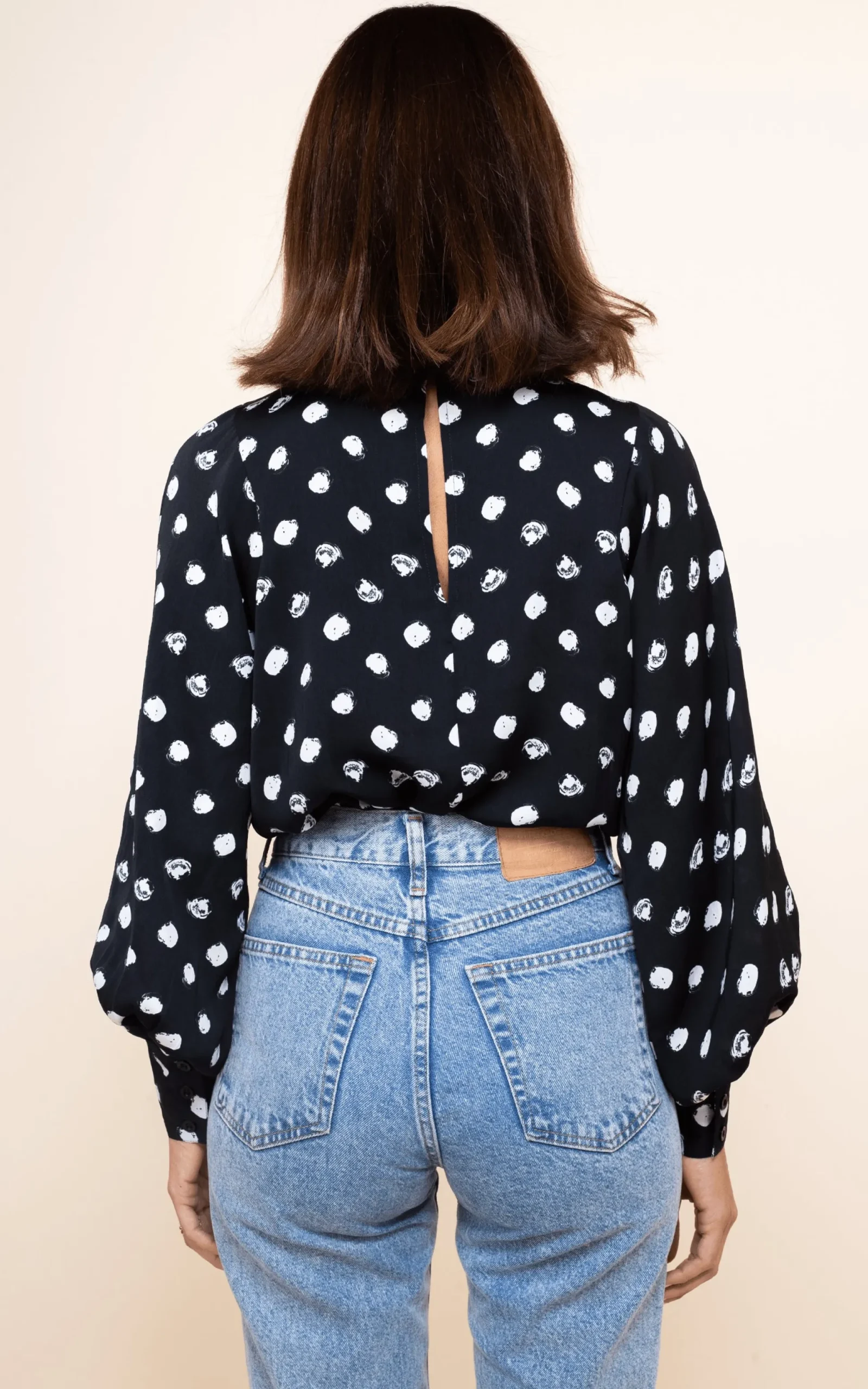 Margo Pintuck Blouse In Polka Dot