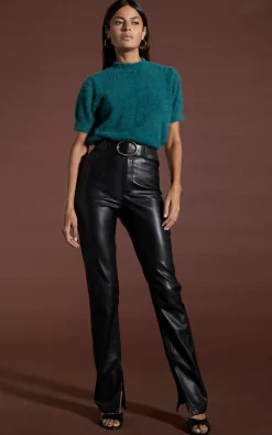 Millie Cropped Knit Top In Forest Green