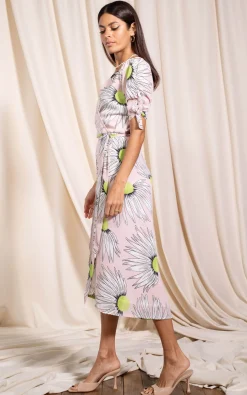 Olivera Midi Dress In Pink Echinacea