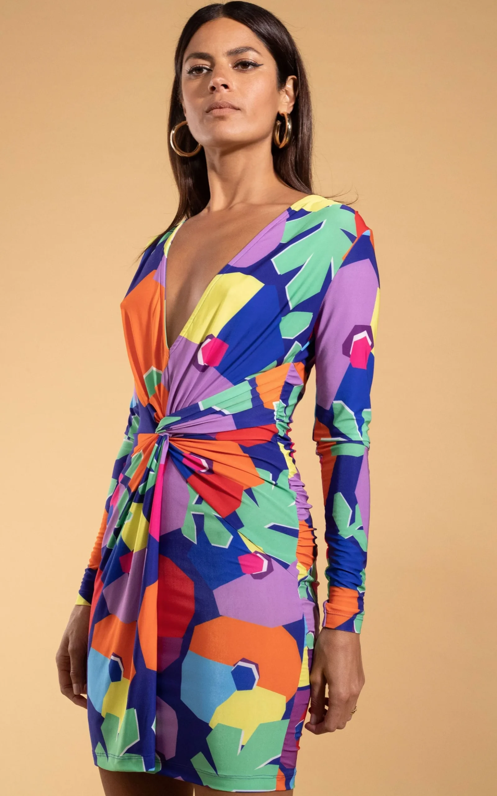 Raya Mini Dress In Blotch Bloom Navy