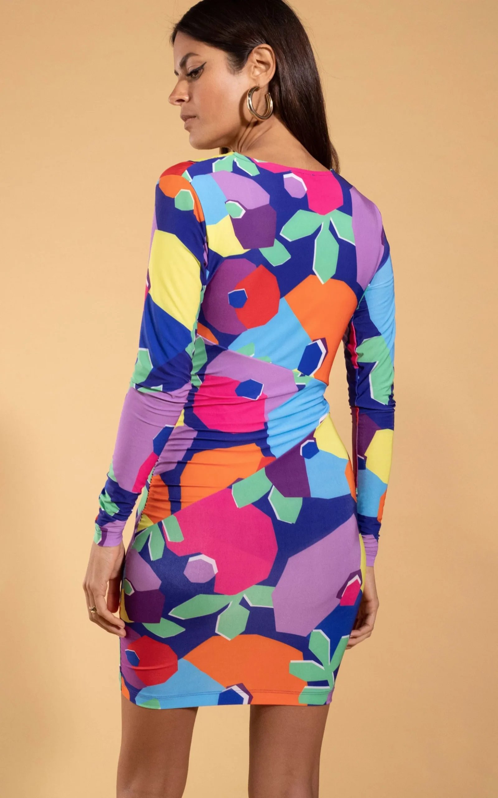 Raya Mini Dress In Blotch Bloom Navy