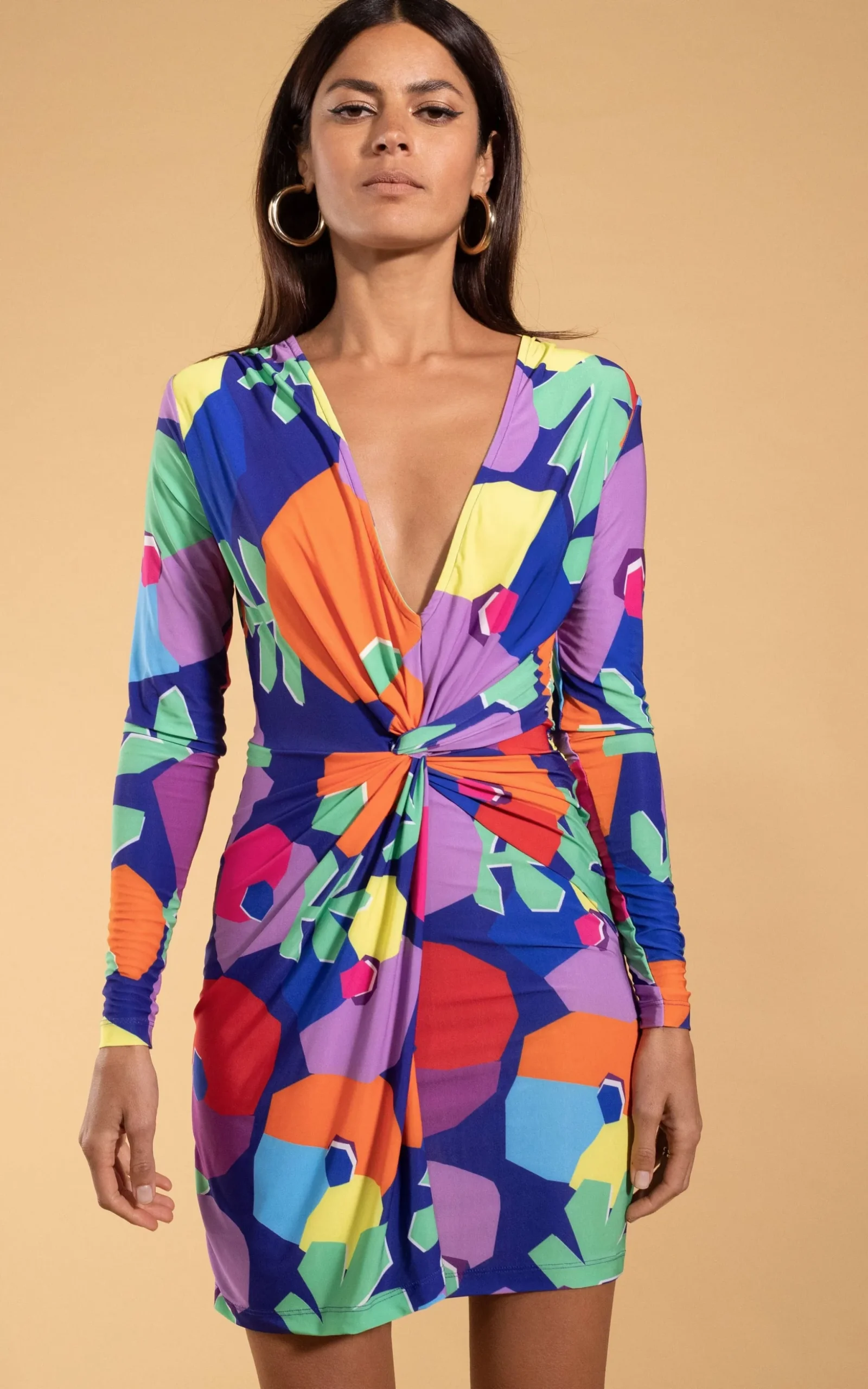 Raya Mini Dress In Blotch Bloom Navy