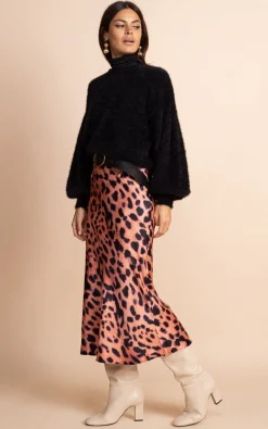Renzo Skirt In Plorange Leopard