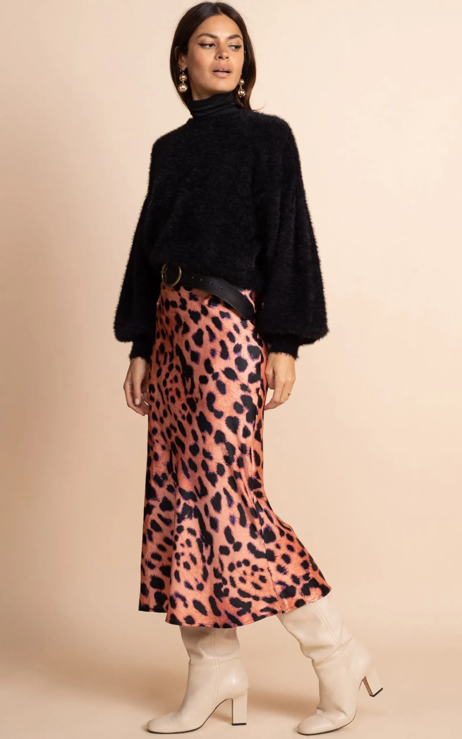 Renzo Skirt In Plorange Leopard