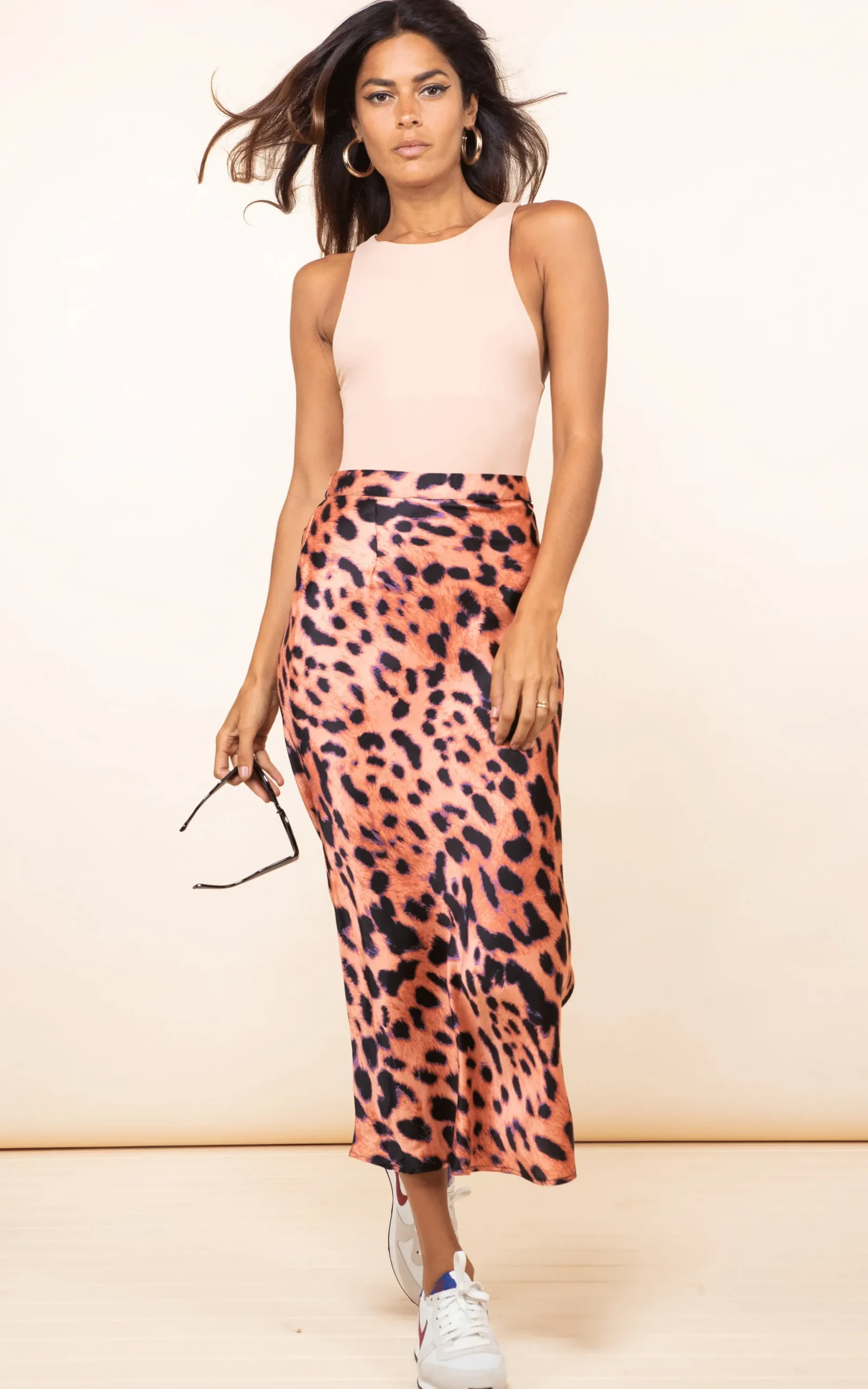 Renzo Skirt In Plorange Leopard